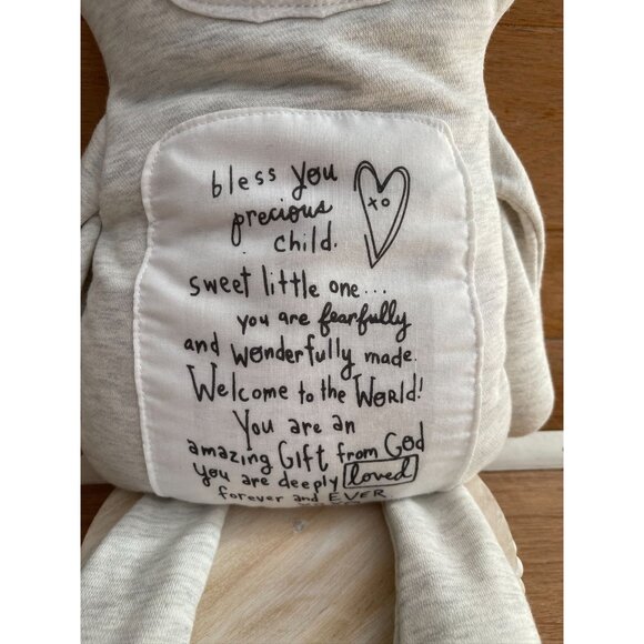 NWT DEMDACO Soft Plush Bear With Inspirational Message For Babies - Picture 2 of 5